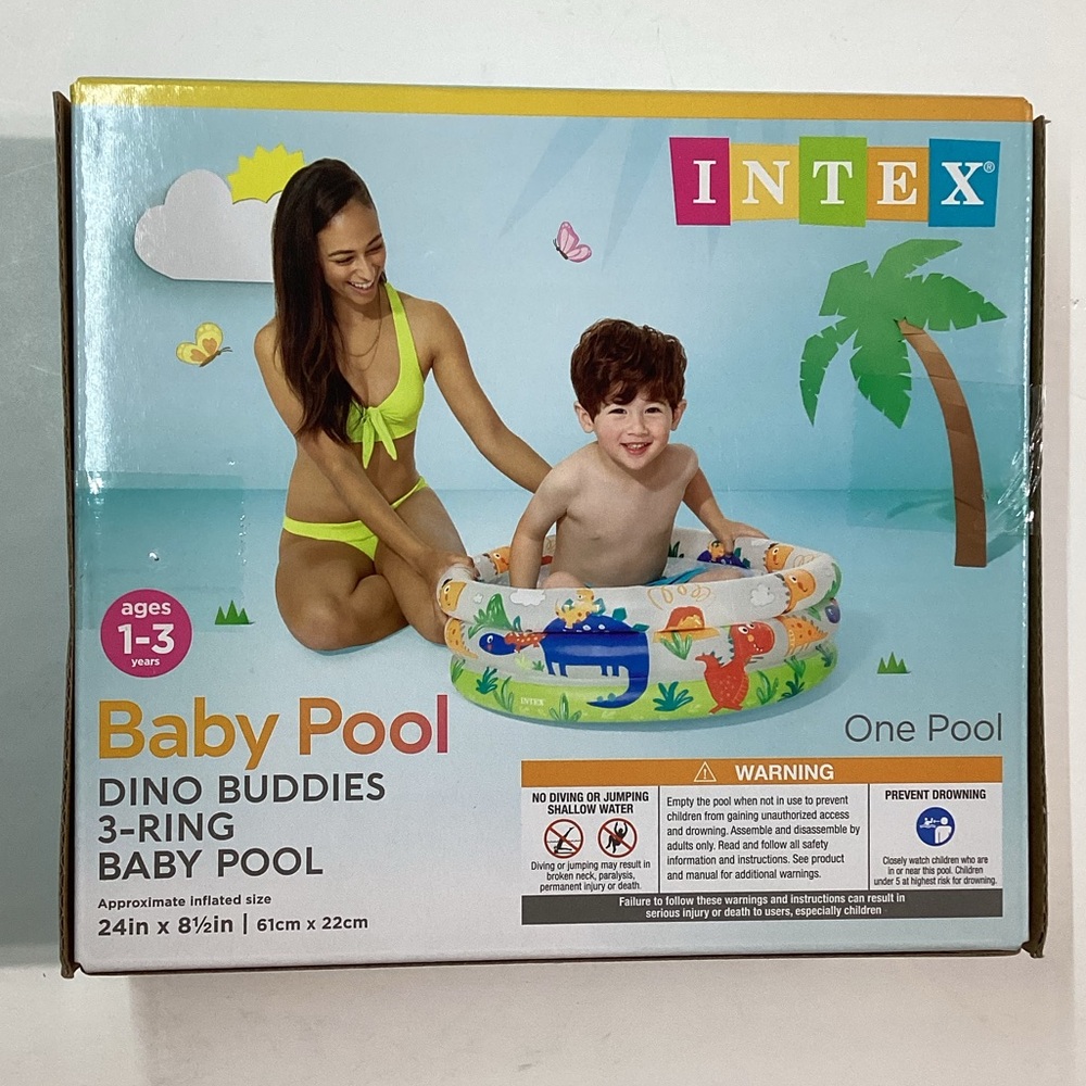 Intex Dino Buddies 3 Ring Baby Pool  Approximate‎ size (24in x 8.5in) New In Box